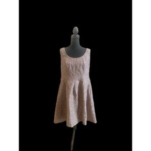 Nine West Womens A line Sleeveless Lined Dress With Pockets Back Zip Tan 18